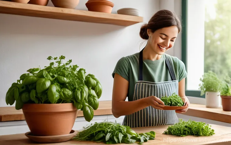 허브로 만든 유럽식 간편 요리 - Image Prompt 1: "The Joy of a Home Herb Garden"**